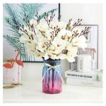 Kunstblumen Künstliche Orchideen-Fälschungspflanzen für den Innenbereich, künstliche Blumenarrangements mit Glasvase, Tischpflanzen für Zuhause, Schlafzimmer, Dekoration für 