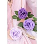 Kunstbloemen, 50 stuks, kunstschuim, rozen, paarse bloemen met stengels, lavendel, voor doe-het-zelf bruiloft, bruidsmeisje, bruidsboeket, middenstuk, feest, binnendecoratie (serie