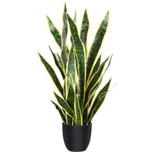 Künstliche Schlangenpflanze 89,9 cm künstlicher Sansevieria-Baum mit 32 Blättern, perfekte künstliche Schwiegermutter im Topf für Innenbereich