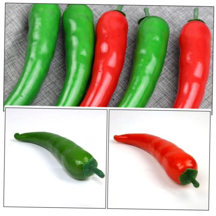 5 Sätze Simuliertes Pepper-Modell Wohnungsdeko Hausdeko Art Paprika Simulation Lebensechter Pfeffer Polyfoam-Paprika-Modell Food-Modell Pfeffer-Modell Poly-Drache 6 Stück * 5
