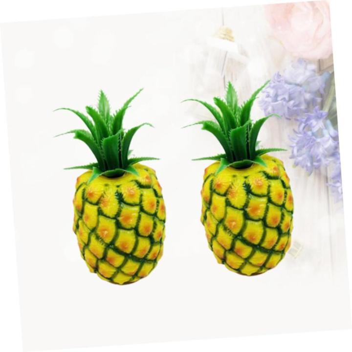 3 Sätze Simulation Ananas-Modell Lebensechte Fruchtdekoration Spielzeug Obst Prop-Modell Künstliche Früchte Plastikobst Nachahmung Ananas-Modell Früchte Foto Requisiten 2 Stüc