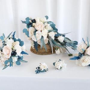 Vintage Künstliche Rose Handgemachte Braut Mit Blumen Braut Hand Bouquet für Hochzeit Party Hause Dekoration Valentinstag