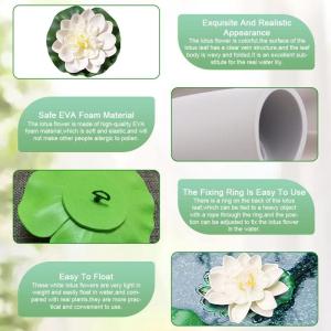 Kunstwaterlelie, 5 stuks, 10 cm, drijvende bloemen, waterlelie, wit, waterlelie, kunstbloemen, lotusbloem, kunstlotus, kunstlotusbloem voor tuinvijver, decoratie, tuin