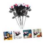Ceramic Ornaments 10 Stück Augen-Arrangement, Ornamente, künstliche Arrangements, Schwarze künstliche Blumen, Party, Halloween, Stiele, Dekor, emuliertes Polyester Ceramic Ornam
