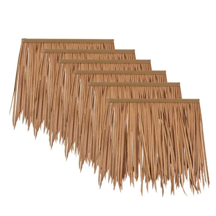 6 STÜCKE Palmenstroh Aus Kunststoff, 50 X 50 cm Mexikanische Palmenstrohrolle Tiki Hut Bar Dachstrohdekoration, (Color : Yellow-1)
