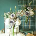 Kunstbloemen, , kunstbloemen, decoratie, zijden bloemen, boeket, kunstbloemstukken, bruiloft, kamerdecoratie, paars-wit