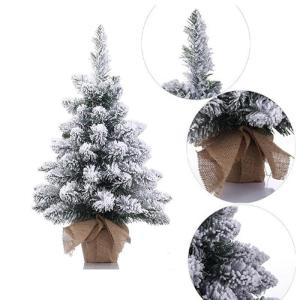 50CM Fallender Schnee Beflockter Weihnachtsbaum aus PVC-Material mit Sackleinenbasis, Mini-Desktop-Dekorationsbaum, Geeignet für Weihnachten, Zuhause/Büro/Küche, Restaurant/Desk