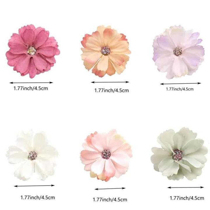 60 stuks mini-bloemen van zijde, meerkleurig, mini-madeliefjes, madeliefjes, zijden koppen, , voor feest, bruiloft, huis, decoratie, knutselen, kunsthandwerk