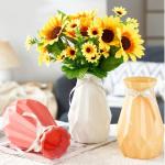 Kunstblumen Künstliche Sonnenblume, für Badezimmer, Küche, rustikal, Tischdekoration, Regal, für Immer Blumen (Sonnenblume + mit Vase) für jeden Anlass