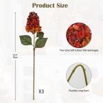 3 STKS Herfst Nep Hortensia Zijde Bloemen 27,5 inch Hoge Kunstmatige Hortensia, Oranje Kunstbloem Zijde Hortensia Lange Stengel voor Bloemstuk Herfst Decoraties