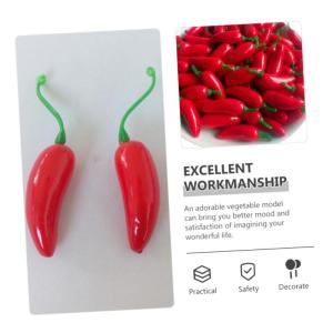 5 Sätze Künstlicher Pfeffer Gemüse-Foto-Requisiten Mini-Food-Spielzeug Essen Home Decor Wohnraumdeko Peppers Chili-Verzierungen Künstliche Gemüsedekoration Schaum Rot 100 Stü