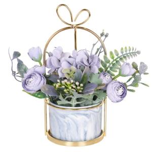 Kunstbloemen in pot, kunstbloemen als echte valse hortensia, zijden bloemen voor bruiloftsdecoratie, tafeldecoratie, woonkamer, slaapkamer, kamerdecoratie