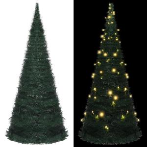 Künstlicher Pop-Up-Weihnachtsbaum mit Beleuchtung Grün 210 cm