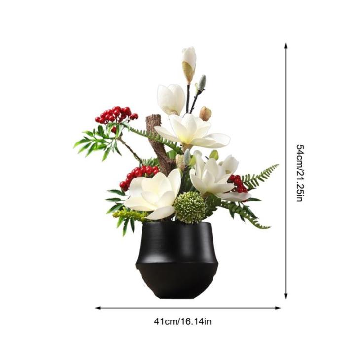 Kunstblumen Tischblumenarrangement für den Innenbereich – 41 cm x 54 cm große Kunstpflanze für die Schreibtischdekoration im Wohnzimmer – Keramikvase für jeden Anlass