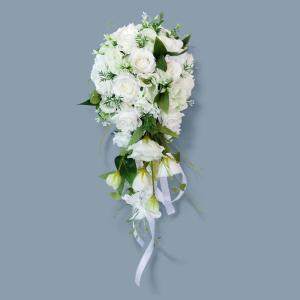 Rose Hochzeit Brautstrauß Romantischer Wasserfall mit Blumen Braut Brautjungfernsträuße Valentinstag