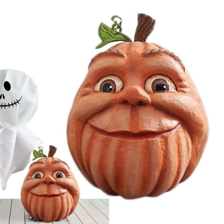 Ausdrucksstarke Halloween-Kürbisse, Ausdrucksstarker Gesichtskürbis | Tischdekoration aus Kunstharz | Kürbisdekoration, Schreibtischfigur, dekorative Requisiten für Tür, Hof, 