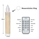 40 stuks led-kaarsen, warm wit en kleurrijk, draadloze kerstboomkaarsen met afstandsbediening, timer, flikkeren, dimbaar, kerstdecoratie, lichtketting voor kerstboom, binnen en bui