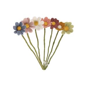 Anemonen/margrieten handvilt - bloemen van vilt bloemen viltdecoratie lente Pasen - Fair Trade - handgemaakt boeket boeket (7 = 7 kleuren)