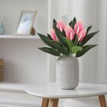 Deko Blumen Künstlich 6 Stück Künstliche Balkonpflanzen Unechte Blume Dekoration Innen Draussen Pflanzen UV Beständig Pflanzgefäß Dekoration für Haus Garten 1512