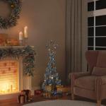 Kerstboom kegelvorm met ballen 80 leds warm wit 120 cm
