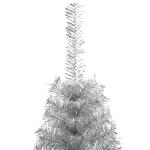 garn-Weihnachtsbaum,künstlicher Weihnachtsbaum Kleiner,Künstlicher Halb-Weihnachtsbaum mit Ständer Silbern 120 cm PVCGeeignet für Patio, Schlafzimmer, Wohnzimmer, Weihnachten