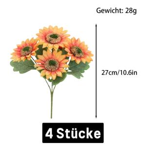 Boeket van kunstbloemen, 20 stuks, kunstzonnebloemen, decoratieve kunstbloemen, boeket voor thuis, tafeldecoratie, cadeau, kantoor, bruiloft, 1507