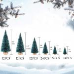 24 Stück Mini Weihnachtsbaum 6.5CM Grün Künstlicher Tannenbaum Klein Christbaum Modell Schnee Frost Bäume Miniatur Tanne Tischbaum Weihnachtsschmuck Desktop Ornamente für DIY 