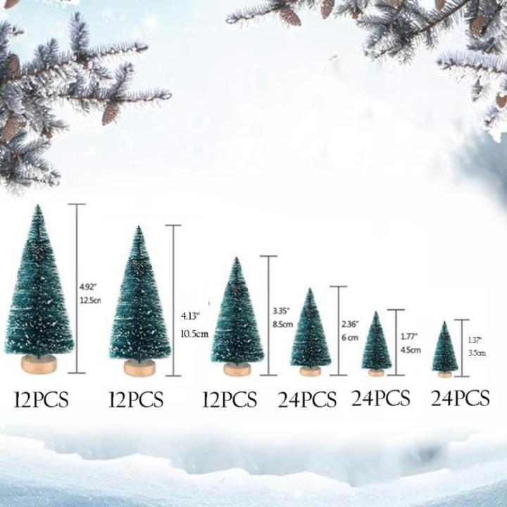 24 Stück Mini Weihnachtsbaum 6.5CM Grün Künstlicher Tannenbaum Klein Christbaum Modell Schnee Frost Bäume Miniatur Tanne Tischbaum Weihnachtsschmuck Desktop Ornamente für DIY 