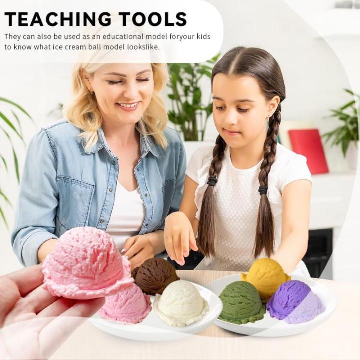 Künstliche Eisportionierer, realistische Simulation, Nachahmung von künstlichen Lebensmitteln, Desserts, Modell-Nachbildung, gefälschte Eiskugeln, Fotografie-Requisite für Zuha