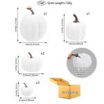 7 stuks kunstpompoenen, kunstpompoenen, Halloween-pompoenen, neppompoen voor Halloween-decoratie, festival, boerderij, keukentafel, wit