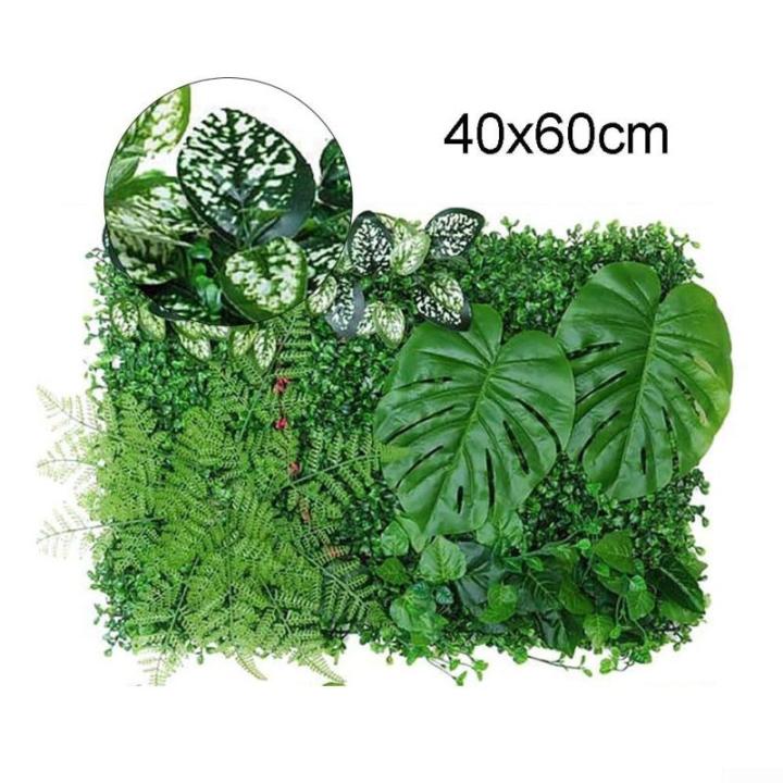 Decoratieve kunstmatige hekken 40 x 60 cm Kunstmatige Plant Gras Nep Plant Wandpanelen Kunstbloemen Hek Groene Bladeren Muur Hekken Outdoor Gesimuleerde Plant Wandpanelen Huis Tuin