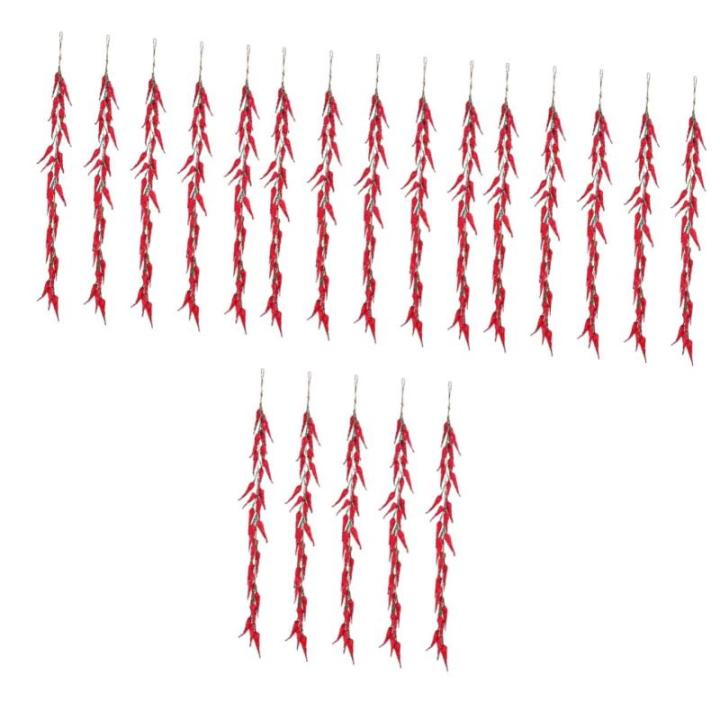 20 STK Chili-Pfeffer-modelldekoration Simulation Chili Simulation Gefälschtes Gemüse Abs Lebensechtes Pfefferdekor Künstliche Hängende Paprika Künstlicher Pfeffer Ristra Rot S