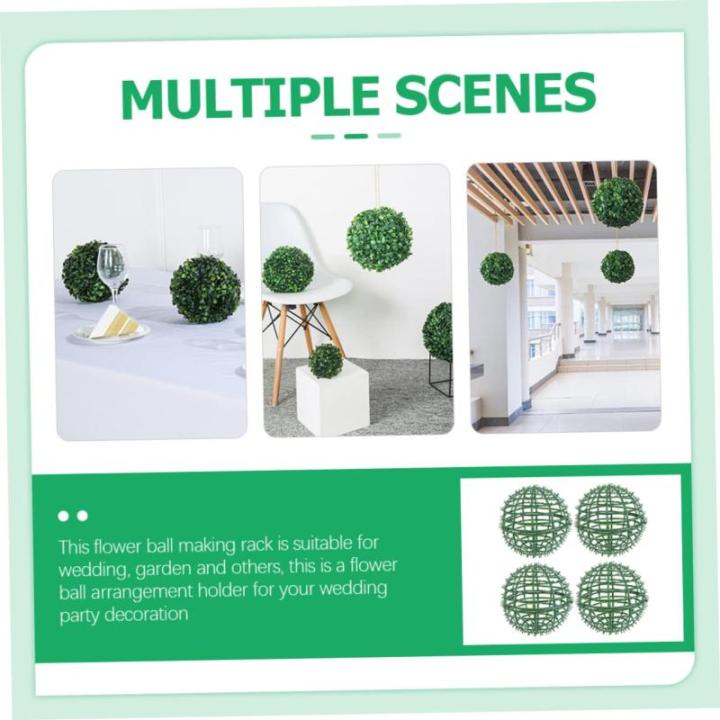 2 Sätze Blumenarrangement Topiary-baumrahmen Buchsbaum Formschnitt Topiary Sphäre Rahmen Kugelblumenregal Gestell Topiary-käfig Plumeria-Pflanzen Grünzeug Plastik Green 4 Stüc