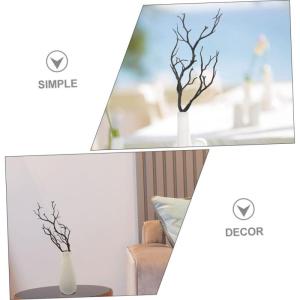 24 STK Halloween-dekorationssimulationsanlage Äste Tischdekoration Herbstblumen-Picks Branche Halloween-zweige Fallen Tischdekorationen Zu Hause Baum Glitzernd Black Plastik