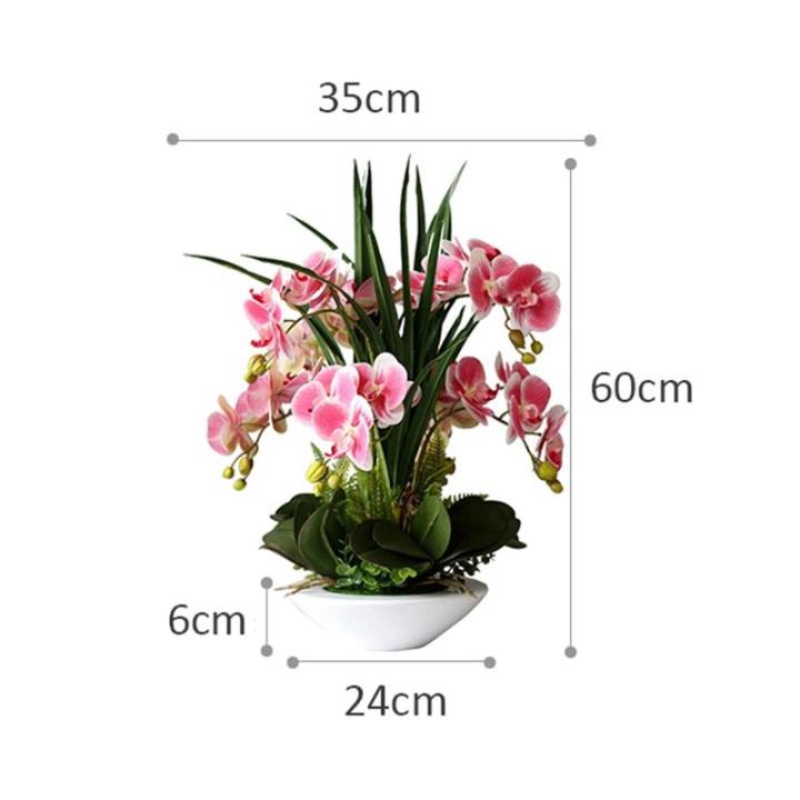 Kunstblumen Künstliche Pflanzen, Orchideen-Blumen-Arrangement für Hotel-Heimdekoration, PU-Kunstpflanzen, 7 Zweige, Phalaenopsis-Blumen für jeden Anlass