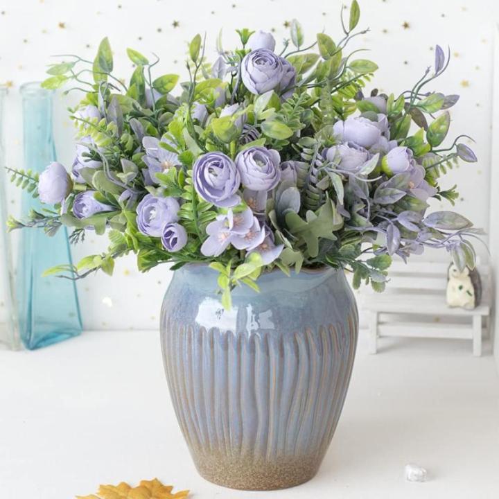 3 stuks kunstbalkonplanten, violet, zijden bloemen, camelia, planten, voor buiten, bloemstukken, , decoratieve als echt plastic boeket voor decoratie