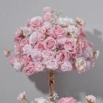 Rosa künstliche Blumen Ball Hochzeit Hintergrund Dekoration Tisch Centerpiece Blume Ball Lange Läufer Blume Reihe für Sofa Dekor Foto Requisiten (60cm/23.6in)