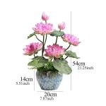 Kunstblumen Künstliches Blumen-Set, Kunstblumen mit Pflanzgefäß, Lotus-Kunstblume im Topf, für Wohnzimmer, Tisch, Schreibtisch, Kunstdekoration für jeden Anlass
