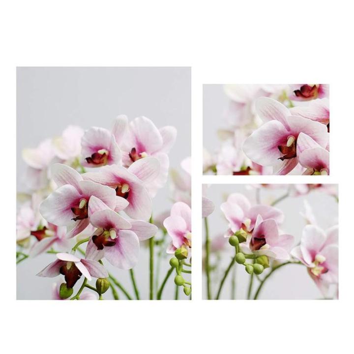 Kunstblumen Künstliche Blumen mit Blumentopf – Hotel-Tischaufsätze, künstliche Blumen, Seidenblumen, Phalaenopsis-Blumenstrauß mit Vase für jeden Anlass