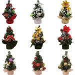 Künstlicher Mini-Weihnachtsbaum mit Ornamenten, kleiner Tannenbaum, Mini-Desktop-Weihnachtsbäume für Weihnachten, Zuhause, Büro, Dekoration (Nr. 5), 20 cm