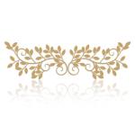 2 stuks metalen boomblad wanddecoratie wijnstok olijftak blad muurkunst ornament muur opknoping bord voor boven deur, woonkamer, kantoor, binnen en buiten decoratie (goud)