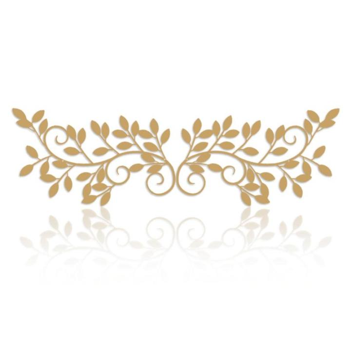 2 stuks metalen boomblad wanddecoratie wijnstok olijftak blad muurkunst ornament muur opknoping bord voor boven deur, woonkamer, kantoor, binnen en buiten decoratie (goud)