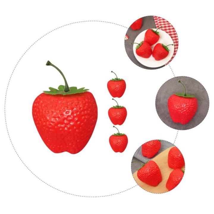 2 Sätze Simulation Große Erdbeere Lebensechte Erdbeeren Simulationsfruchtmodell Künstliche Erdbeeren Attrappen Für Desserttische Erdbeerfälschung Lebensechte Früchte 4 Stück
