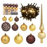Künstlicher Weihnachtsbaum Klappbar Christbaum Kunstbaum Weihnachten Künstlicher Weihnachtsbaum Dekobaum Tannenbaum für Weihnachten Dekoration 150 LEDs & Kugeln 150 cm Grün und
