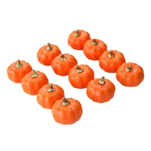 12 stuks schuimpompoenen, kunstpompoenen, kleine kunstpompoenen, oogst, decoratieve pompoenen voor plank, tafel, feest, woondecoratie
