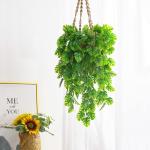 2 stuks kunsthangplanten, lichtgroen, 70 cm lang, kunstplant kunstmonstera-bladeren, nep klimop, hangende slingers voor bruiloft, tuin, wanddecoratie, hangmanden