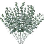 Künstliche 20 Stück Eukalyptus Stiele,Pflanzen Innenbereich Eukalyptusblätter Grün Dekoration für Blumenstrauß Tafelaufsatz Blumenarrangement
