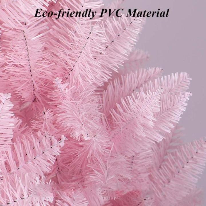 Rosa künstlicher Weihnachtsbaum, Weihnachtsbaum, aufklappbare Fichte, Matter PVC-Weihnachtsbaum mit Metallständer, hochwertiger verschlüsselter Weihnachtsbaum, Festliche ，7ft(
