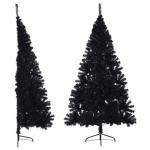 Glitzer künstliche tannennadeln,Christams Tree,Künstlicher Halb-Weihnachtsbaum mit Ständer Schwarz 240 cm PVCGeeignet für Patio, Schlafzimmer, Wohnzimmer, Weihnachten