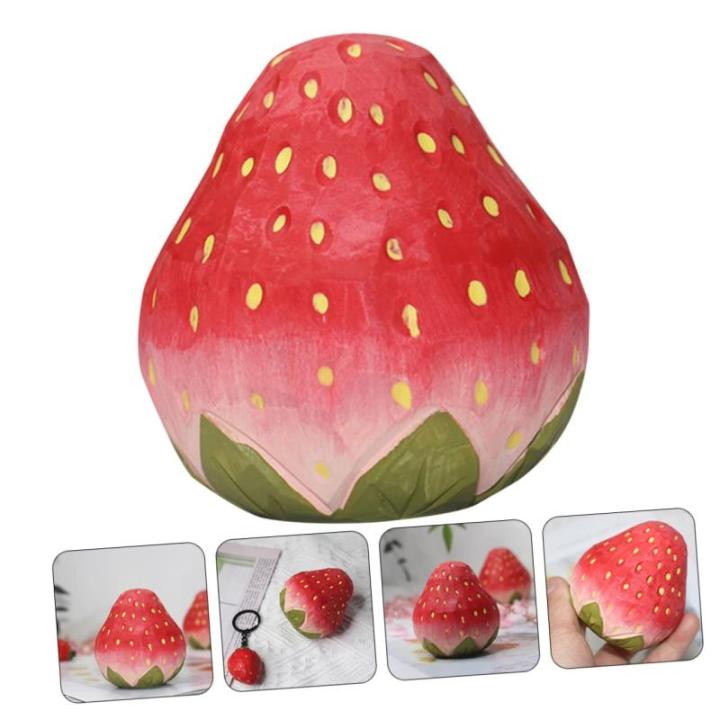 5St Erdbeergarnitur bürodeko büro Dekoration Erdbeer-Dekoration Office Decoration Szenenschmuck gefälschte Erdbeere Ornamente lebensechtes Fruchtmodell Simulation Erdbeere höl
